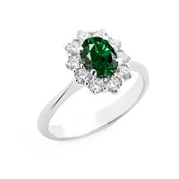 Anello Gazzola Gioielli Donna in Oro bianco Smeraldo